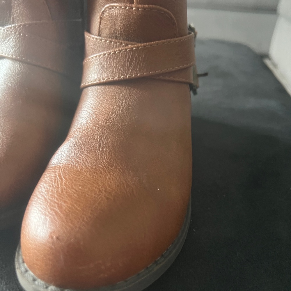 Cat & Jack Tan Leather Riding Boots - Picture 4 of 4